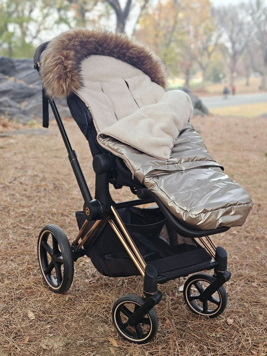 Shop Cover Baby Organic Premium Beige Wool Adjustable Footmuff, Pastel Gold at Goodbuygears