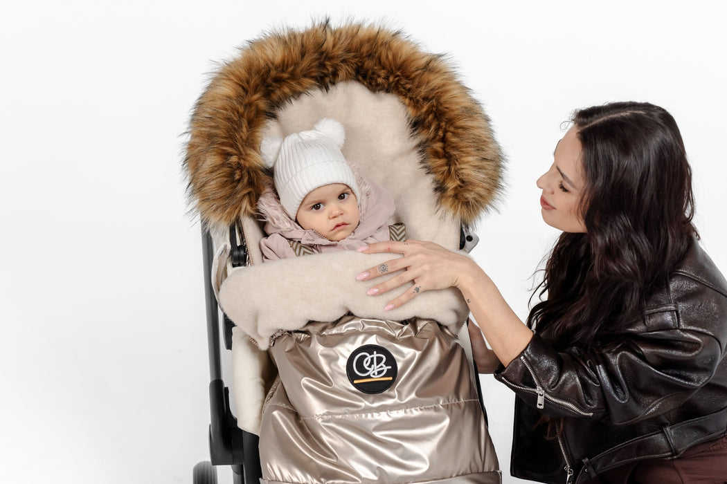 Shop Cover Baby Organic Premium Beige Wool Adjustable Footmuff, Pastel Gold at Goodbuygears
