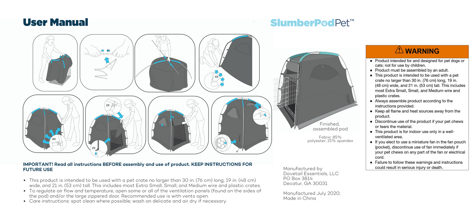 Shop SlumberPod Pet Crate Cover, Black at Goodbuygears