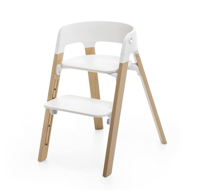 Shop Stokke Steps Chair, White / Natural at Goodbuygears