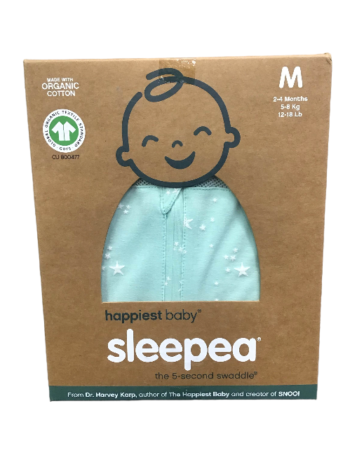 Shop Happiest Baby Sleepea Swaddle, Medium, Teal Stars at Goodbuygears