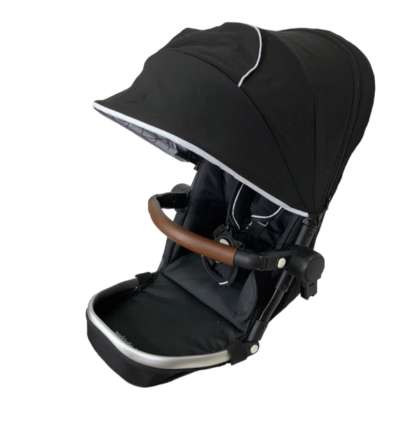 Shop Mockingbird 2nd Seat Kit with Extendable Canopy, 2021, Black, Windowpane, Silver with Penny Leather at Goodbuygears