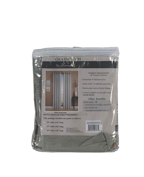 Shop Ricardo Trading Grasscloth Window Panel Curtains, 54"W x 54"L, Wand, Parchment at Goodbuygears