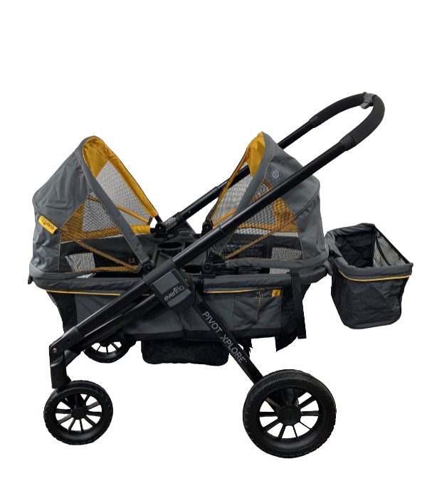 Evenflo Pivot Xplore All-Terrain Double Stroller Wagon, 2019, Adventurer Grey