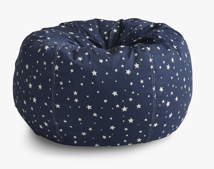Shop Pottery Barn Kids Anywhere Beanbag Cover, Navy Glow-in-the-Dark Scattered Stars at Goodbuygears