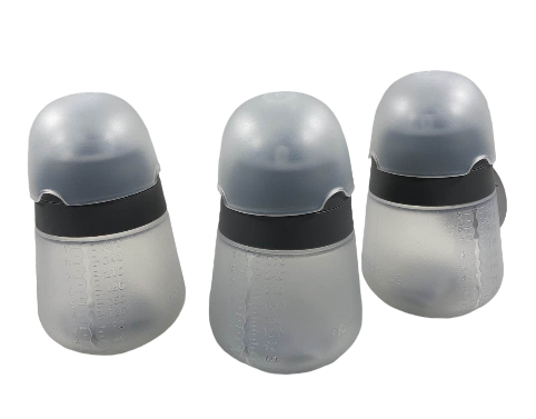 Nanobébé Flexy Silicone Baby Bottles, 9oz, 3-Pack, Grey
