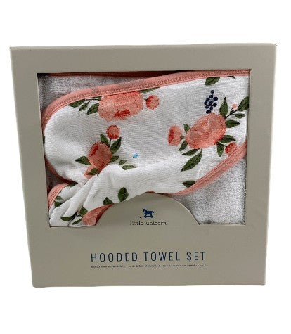 Little Unicorn Hooded Towel Set, Floral