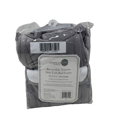 American Baby Crib Rail Covers, 2 Pieces, Grey, 27.5"x7" (for Narrow Short/Side Crib Rails)