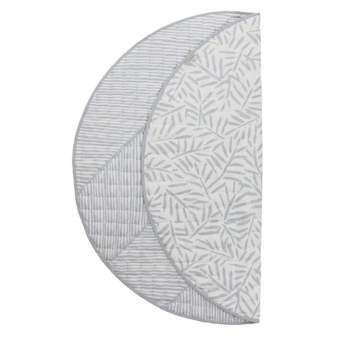 Shop Toddlekind Luxe Organic Cotton Reversible Playmat The Snuggle Mat, Leaves Stone at Goodbuygears