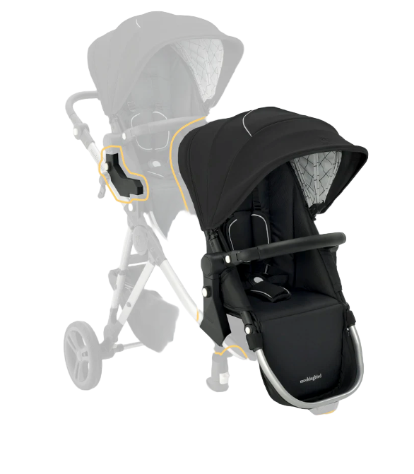 Shop Mockingbird 2nd Seat Kit 2.0, Black, Silver With Black Leather, Windowpane at Goodbuygears
