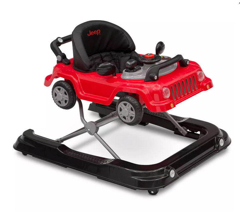 Delta Children Jeep Classic Wrangler 3-in-1 Grow With Me Walker, Red