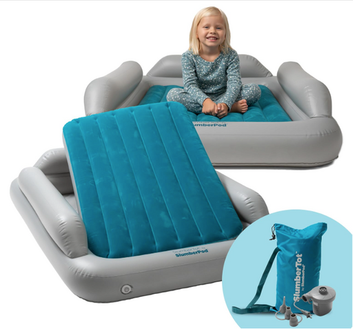 Shop SlumberPod SlumberTot Inflatable Toddler Bed, Gray/Teal at Goodbuygears