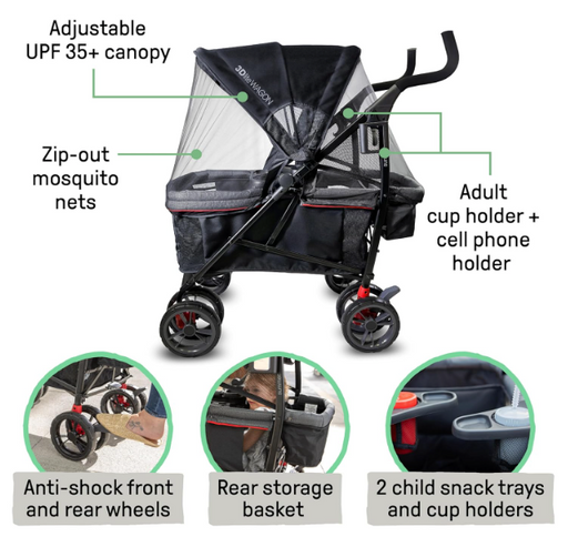 Shop Summer Infant Ingenuity 3Dlite Wagon Convenience Stroller, Black/Red at Goodbuygears