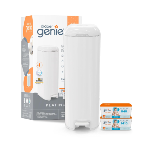 Shop Diaper Genie Platinum Pail Gift Set, Lily White at Goodbuygears