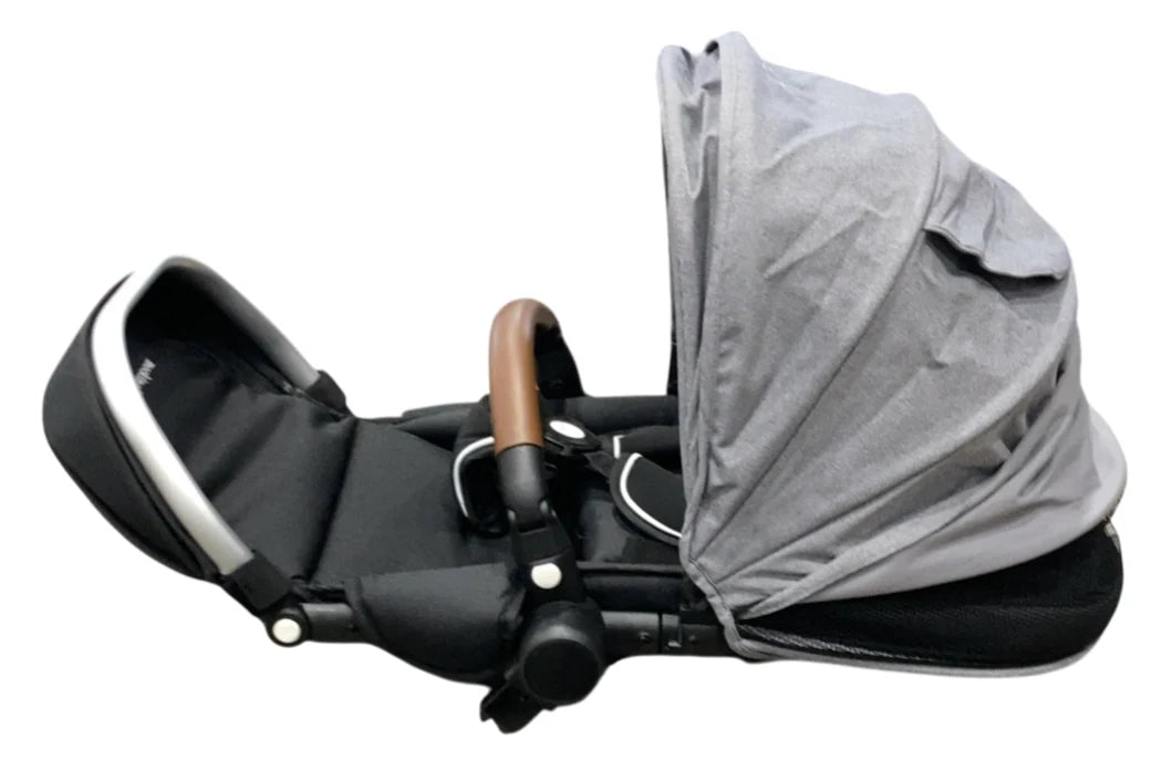 Mockingbird 2nd Seat Kit 2.0, Heather Grey, Silver With Penny Leather, Solid Grey