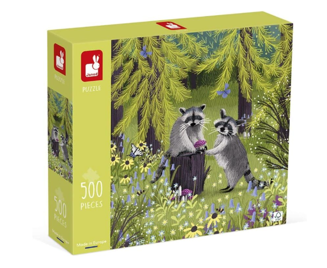 Janod 500 Piece Puzzle, Racoons