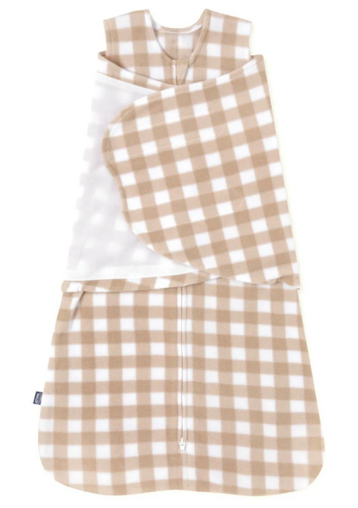 Shop DRAFT - Halo Micro-Fleece Swaddle, Gingham Tan, Newborn at Goodbuygears