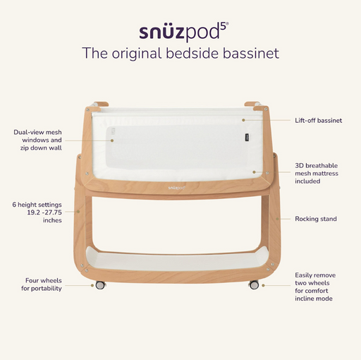 Shop Snuz SnuzPod5 Bedside Bassinet, White at Goodbuygears
