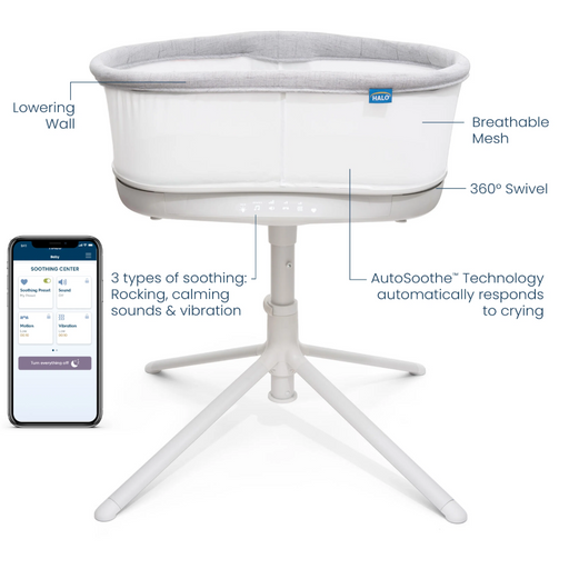 Shop Halo BassiNest Connected Swivel Sleeper 3.0, Warm Grey at Goodbuygears