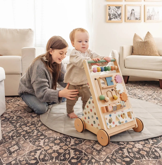 Shop Tiny Land, Natural Wooden Baby Walker at Goodbuygears
