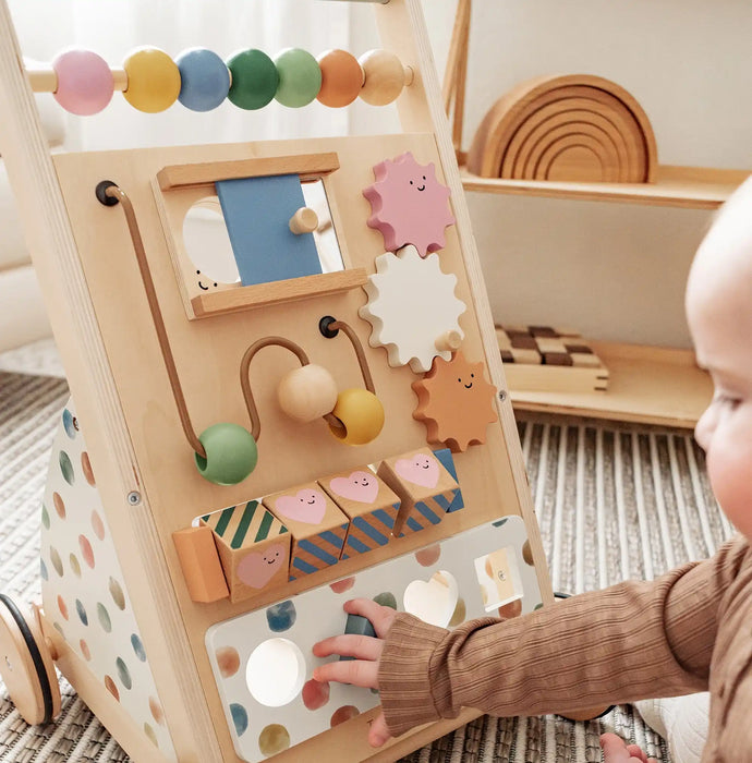 Shop Tiny Land, Natural Wooden Baby Walker at Goodbuygears