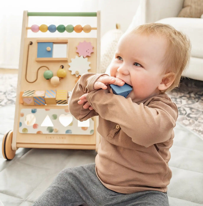 Shop Tiny Land, Natural Wooden Baby Walker at Goodbuygears