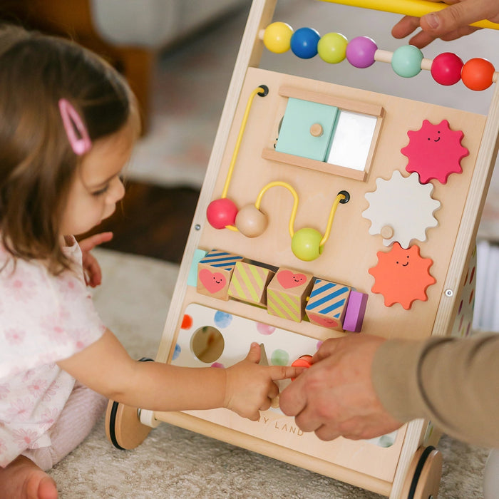 Shop Tiny Land Premium Natural Wooden Activity Walker at Goodbuygears