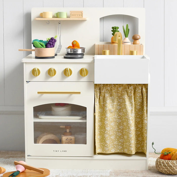 Shop Tiny Land Wooden Play Kitchen Honey Kitchenette with Pretend Cooking Set at Goodbuygears