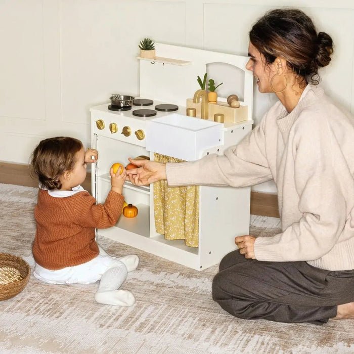 Shop Tiny Land Wooden Play Kitchen Honey Kitchenette with Pretend Cooking Set at Goodbuygears