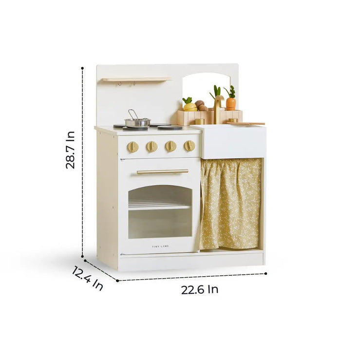 Shop Tiny Land Wooden Play Kitchen Honey Kitchenette with Pretend Cooking Set at Goodbuygears