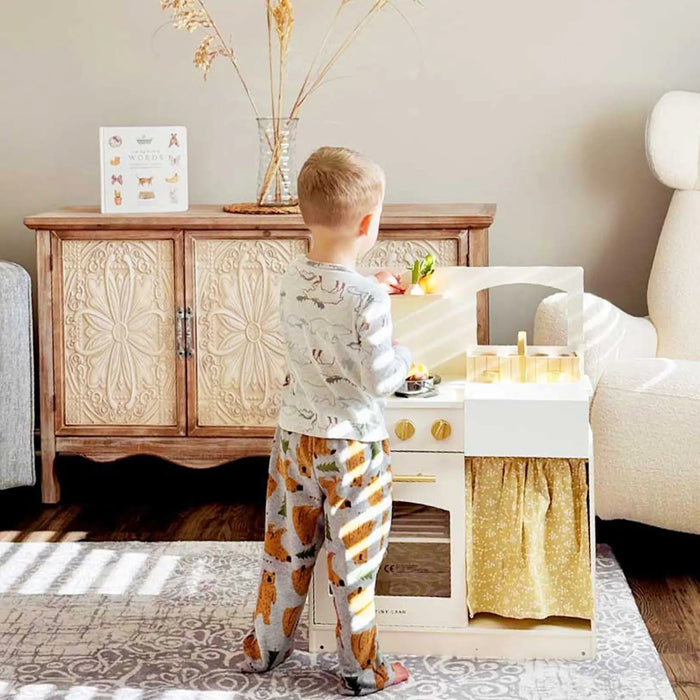 Shop Tiny Land Wooden Play Kitchen Honey Kitchenette with Pretend Cooking Set at Goodbuygears