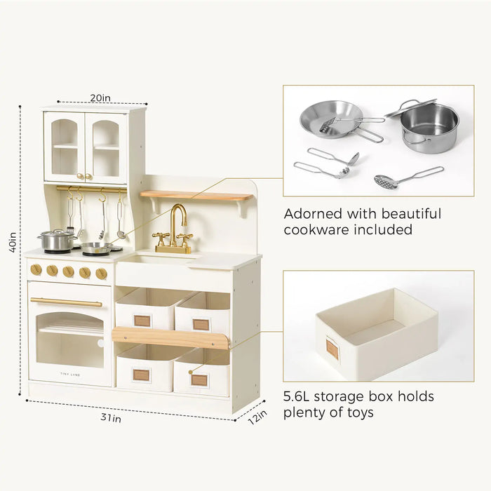 Shop Tiny Land Wooden Play Kitchen with Storage at Goodbuygears