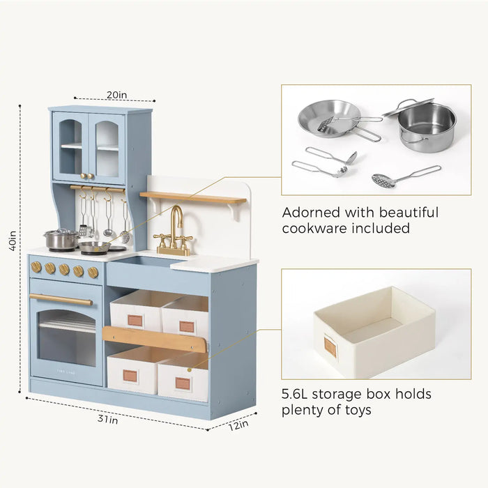 Shop Tiny Land Serenity Wooden Kitchen, Blue at Goodbuygears