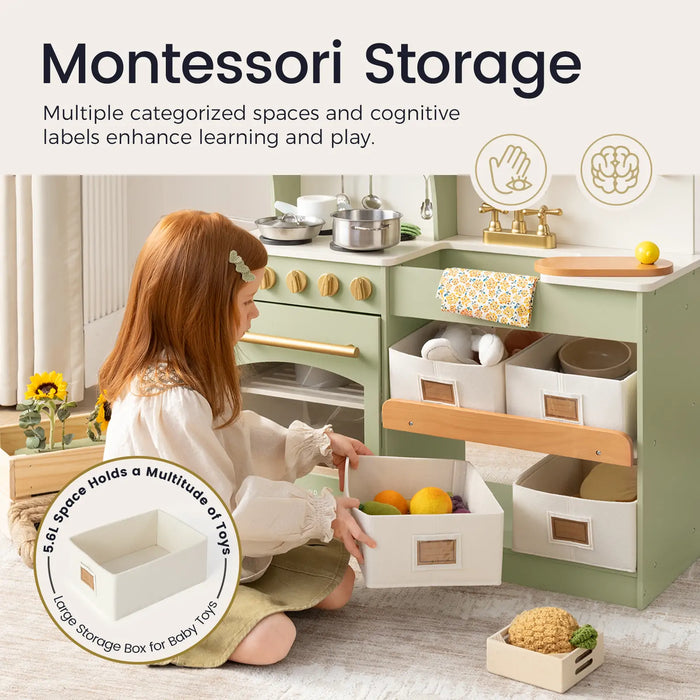 Shop Tiny Land Serenity Wooden Kitchen, Green at Goodbuygears