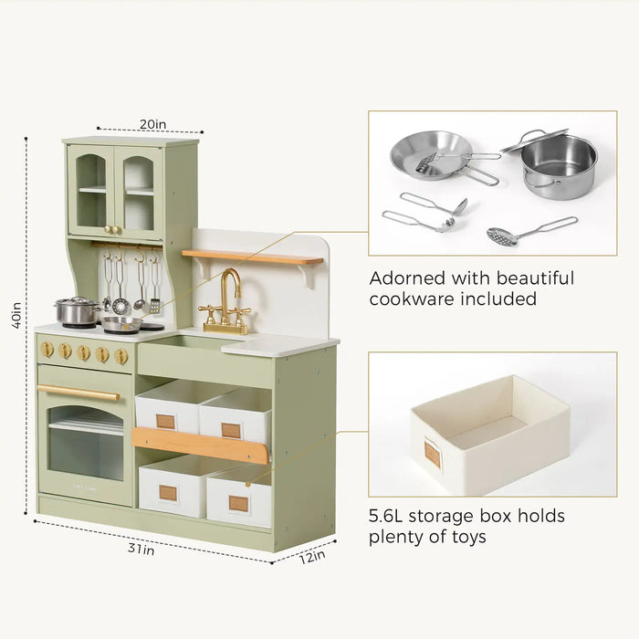 Shop Tiny Land Serenity Wooden Kitchen, Green at Goodbuygears