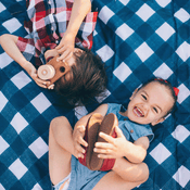 Shop Little Unicorn Outdoor Blanket, Navy Plaid at Goodbuygears