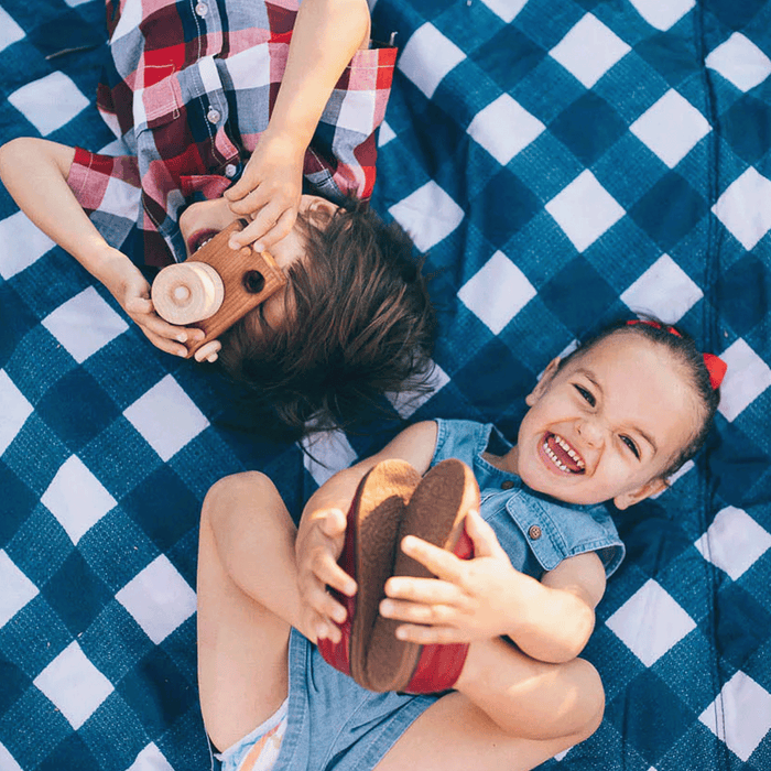 Shop Little Unicorn Outdoor Blanket, Navy Plaid at Goodbuygears