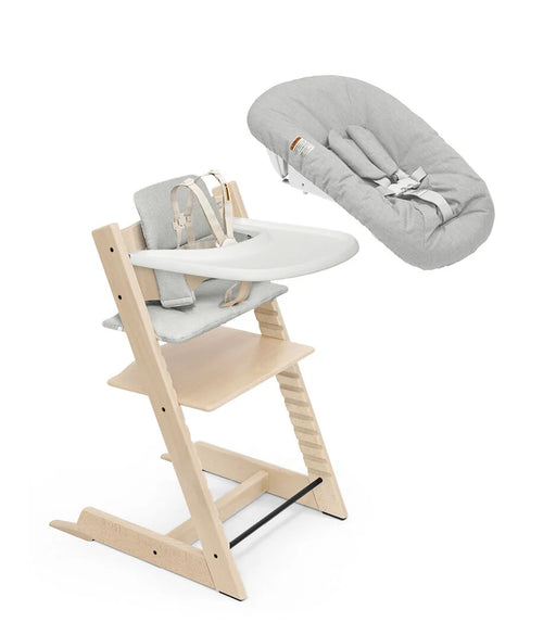 Shop Stokke Tripp Trapp High Chair Complete² + Newborn Set, Natural with Nordic Grey at Goodbuygears