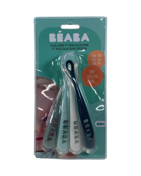 Beaba First Stage Silicone Spoons, Rain