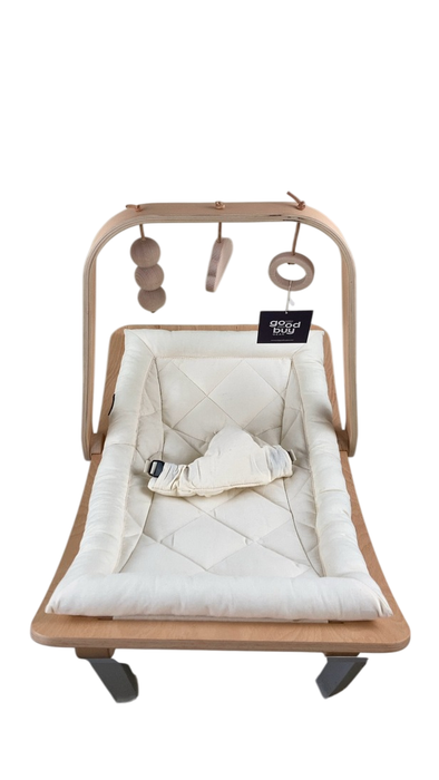 Shop Charlie Crane LEVO Rocker With Activity Arch, Beech, Organic Milk at Goodbuygears