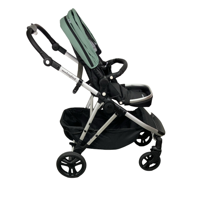Shop Mockingbird Single to Double 2.0 Stroller, Sage, Watercolor Drops, Silver With Black Leather, 2024 at Goodbuygears