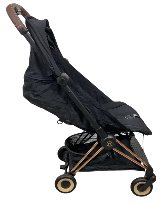 Shop Cybex Coya Stroller, 2023, Rose Gold, Sepia Black at Goodbuygears