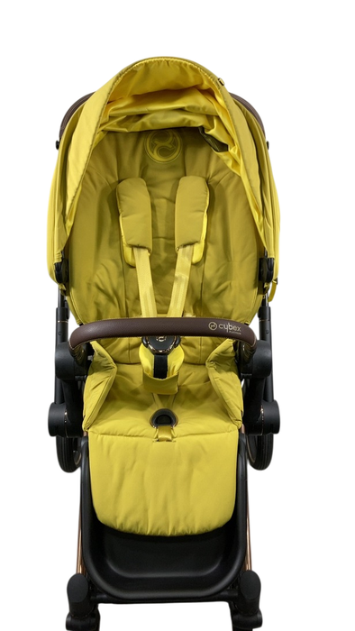 Shop Cybex PRIAM Stroller, 2022, Mustard Yellow, Rosegold at Goodbuygears