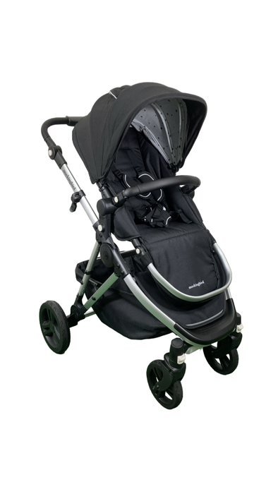 Shop Mockingbird Single 2.0 Stroller, 2024, Silver with Black Leather, Watercolor Drops, Black at Goodbuygears