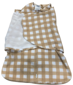 Shop DRAFT - Halo Micro-Fleece Swaddle, Gingham Tan, Newborn at Goodbuygears
