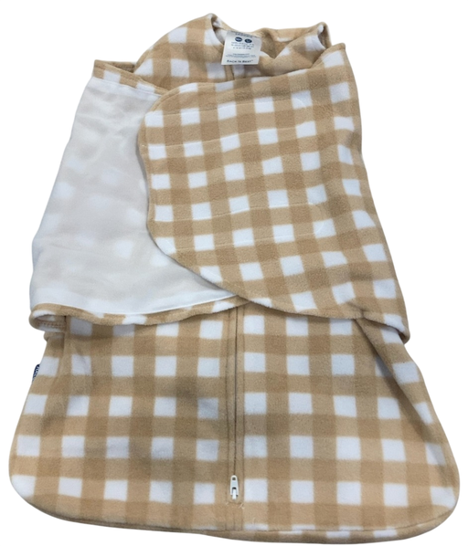 Shop DRAFT - Halo Micro-Fleece Swaddle, Gingham Tan, Newborn at Goodbuygears
