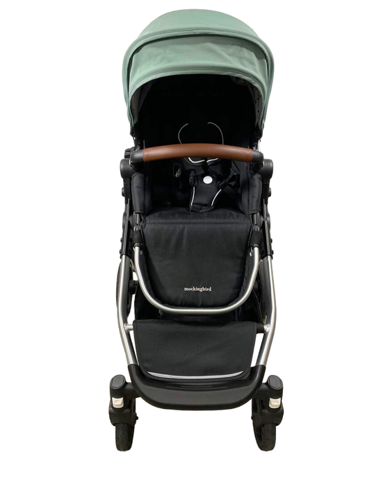 Shop Mockingbird Single to Double 2.0 Stroller, 2024, Silver with Penny Leather, Watercolor Drops, Sage at Goodbuygears