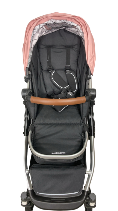 Shop Mockingbird Single to Double 2.0 Stroller, 2024, Bloom, Silver With Penny Leather, Windowpane at Goodbuygears