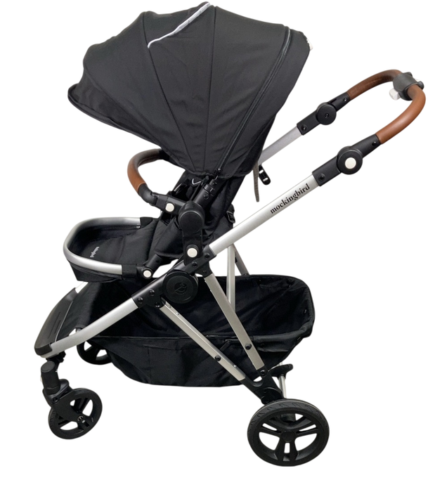 Shop Mockingbird Single to Double 2.0 Stroller, 2024, Black, Silver With Penny Leather, Windowpane at Goodbuygears