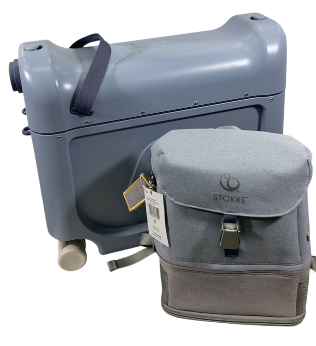 Shop Stokke JetKids BedBox + Crew Backpack Travel Bundle, Arctic Blue at Goodbuygears